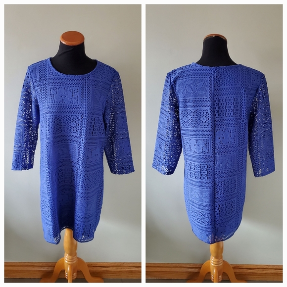 NWOT River Island 12 Boho Garden Party Cottagecore Crochet Knit Shift Dress - Picture 3 of 11